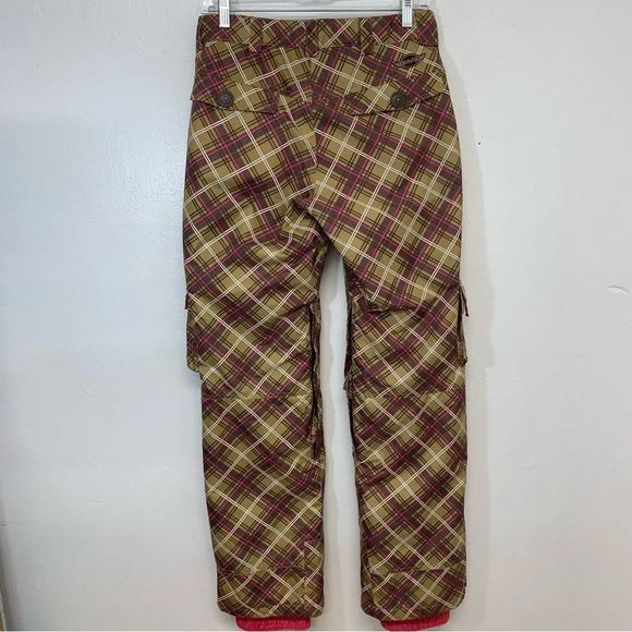 Sims‎ Snowboard Pants Woman Small  Cargo Pockets Pink Plaid Insulated Ski Winter - Picture 6 of 14